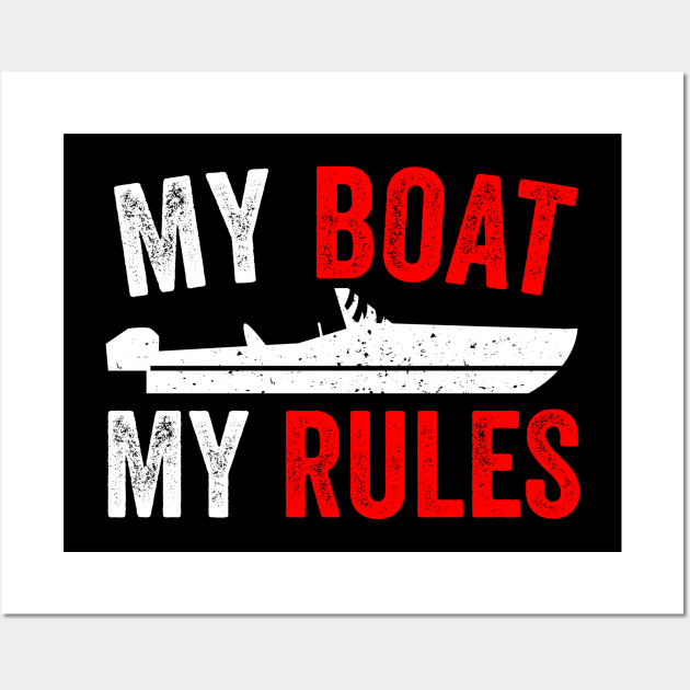 Funny Motorboat Boating Captain Gift Wall Art by Dolde08